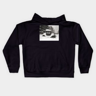 Model T Buried in Snow, 1922. Vintage Photo Kids Hoodie